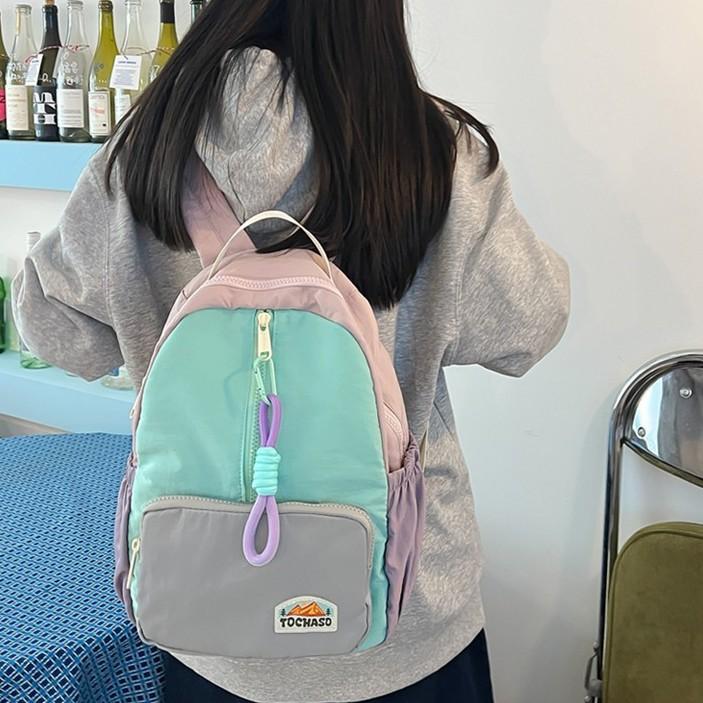 School bag ins cute and lightweight children's travel backpack high value ice cream color matching soft girl travel backpack