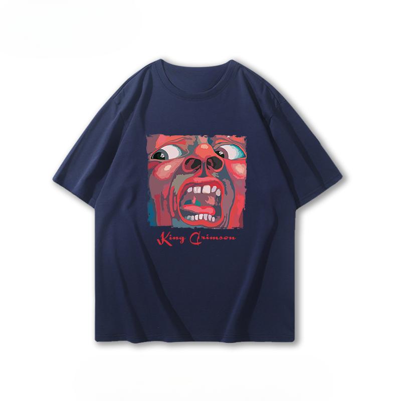 2025 King Crimson Rock Band Fans Should Support Unisex's And Women's Summer Cotton Loose Casual Half-sleeved Stylish Family T-shirt