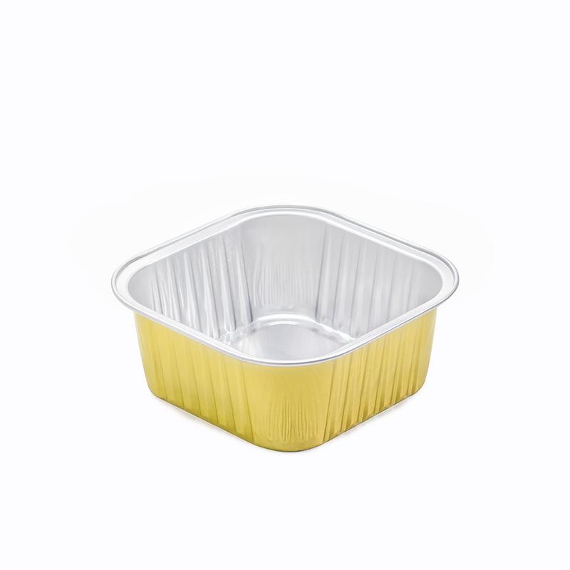 10pcs Square Cake Packaging Boxes Square Aluminum Foil Containers Dessert Cups Bread Baked Goods Storage Takeaway Containers