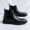 Mens Fashion Chelsea Boots Black Stylish Carved Brogue Shoes Business Office Dress Original Leather Boot Gentleman Ankle Botas