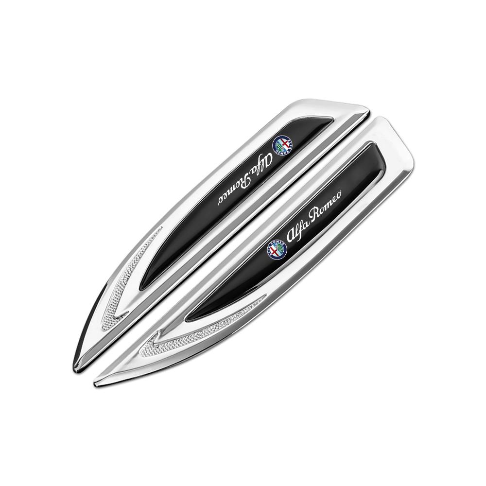 2 Stück 3D Metall Auto Seitenkotflügel Emblem Aufkleber Abzeichen Dekoration Für Alfa Romeo Stelvio Giulietta 159 147 Mito Giulia Zubehör