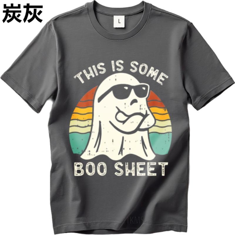 Minimalist Tshirt Breathable Boys Round Neck tshirt Black This Is Some Boo Sheet Ghost With Sunglasses Classic Boys Tshirt