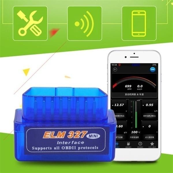Mini Elm 327 Bluetooth V2.1 OBD2 bildiagnoseverktøy for ELM 327 OBDII Protocol Scanner OBD Adapter Autodiagnoseverktøy med Android APP