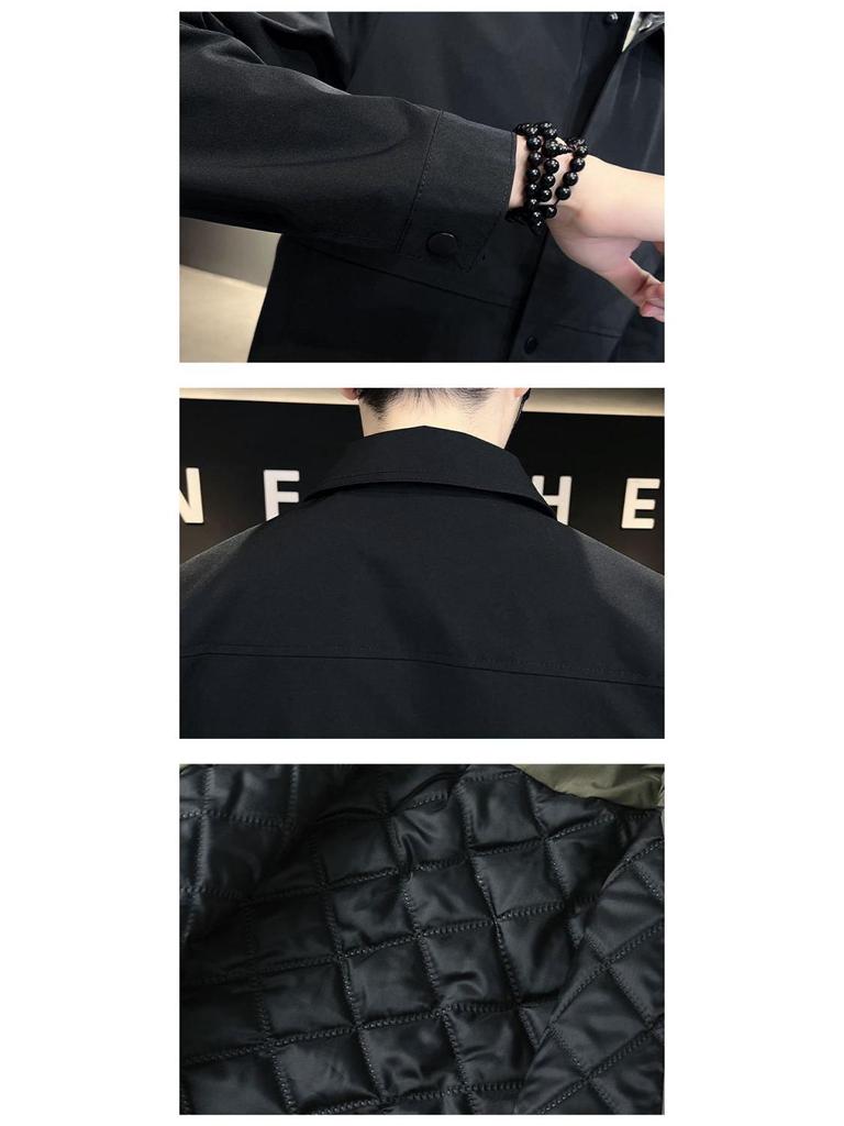 Men's Slim Fit Cotton Jacket - Stylish, Warm, Versatile, Turn-Down Collar for Autumn and Winter