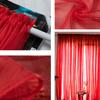 Prosty Styl Poliestrowa Zasłona Okienna Woal Tiulowy Przezroczyste Panele Dekoracja Sypialni Salonu Czerwona 1x2m