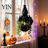 Halloween Garden Accessories Hanging Bat Plant Pot, 3D Printed Owl Planter, Whimsical Porch Decor Gothic Holder for Trailing Vines, Home Balcony