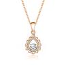 Women's Rhodium Plated 925 Sterling Silver Water Drop Necklace Zirconia Moissanite Pendant Anniversary Wedding Jewelry