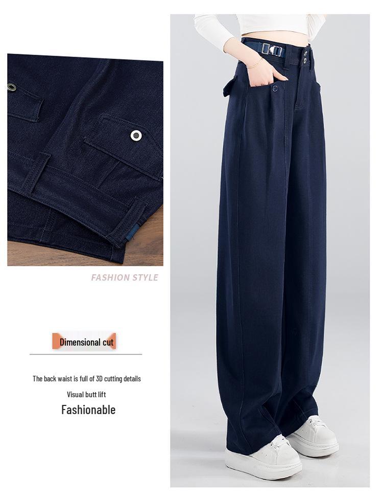 Women's High-Waist Curved Knife Pants - Spring/Autumn 2026, Slimming, Versatile, Straight-Leg, Niche Design.