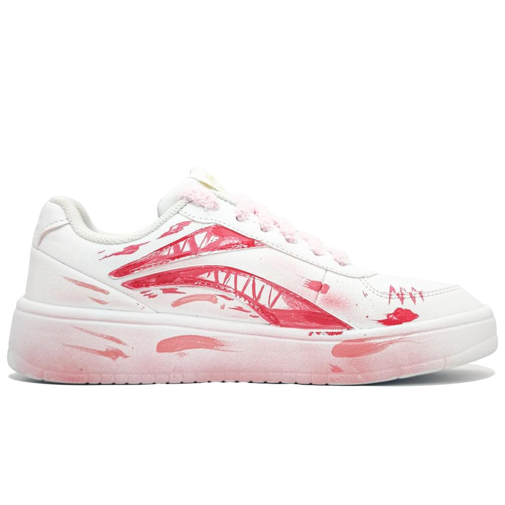 Li Ning Rutschfest, Abriebfest, Leicht Niedrig geschnittene Skateboard-Schuhe Herren Weiß Rosa AGCN335-1(Team400-)