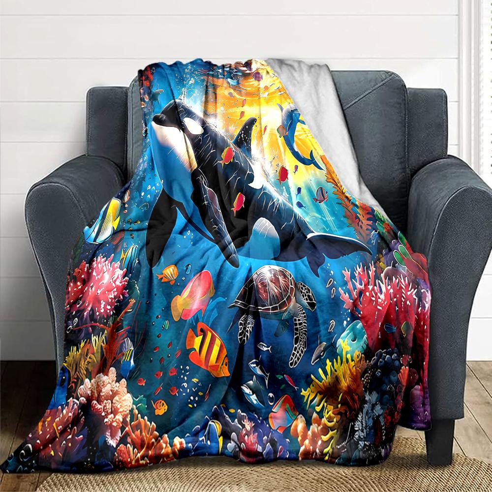 Ocean Life Adventure Blanket Soft Throw Blanket For Home Bedroom Bed Sofa Travel Office Solid Christmas Blanket