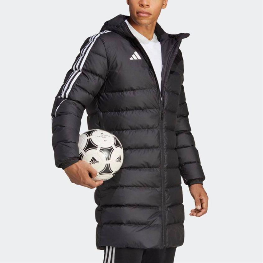 adidas Giacca da Uomo Monocolore con Cappuccio, Lunghezza Media, Vestibilità Slim, Maniche Lunghe, con Zip, Giubbotti Neri HS7238