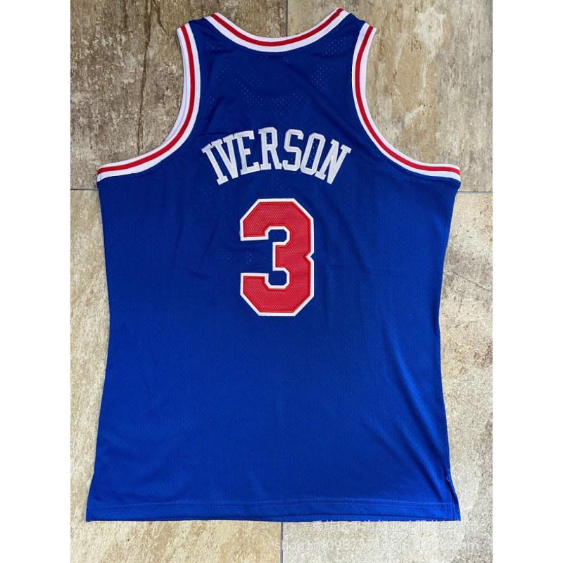 Philadelphia 76ers 3 Allen Iverson Full Embroidered Basketball Jersey Men Women Sportswear