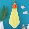 Big Goose Cute Coral Fleece Hanging Hand Towel for Kitchen & Bathroom