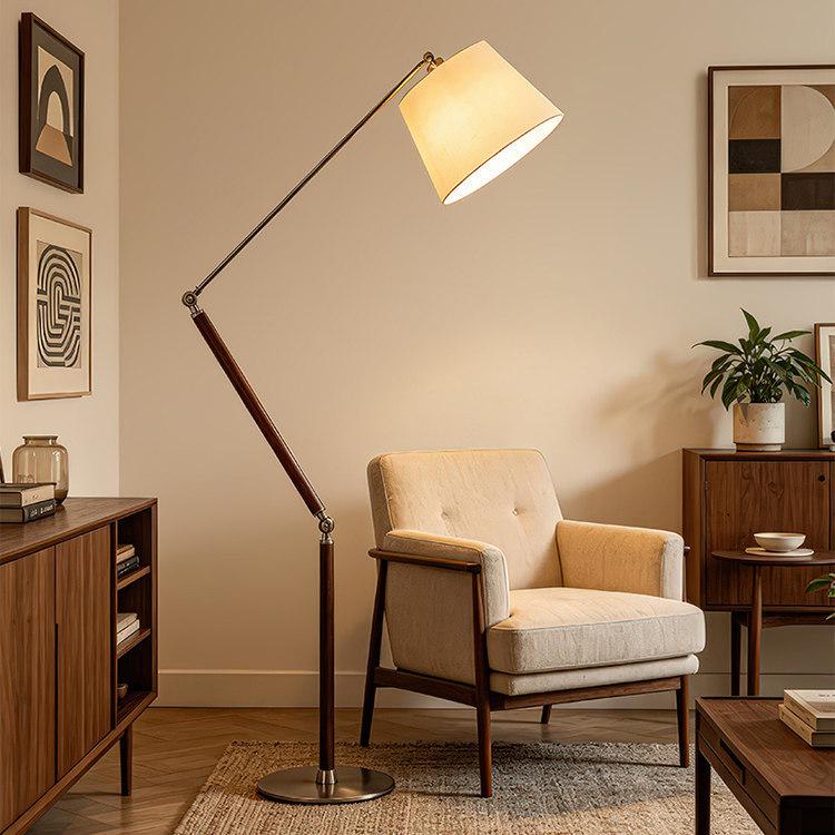 Second-Hand Wooden Floor Lamp for Living Room or Bedroom