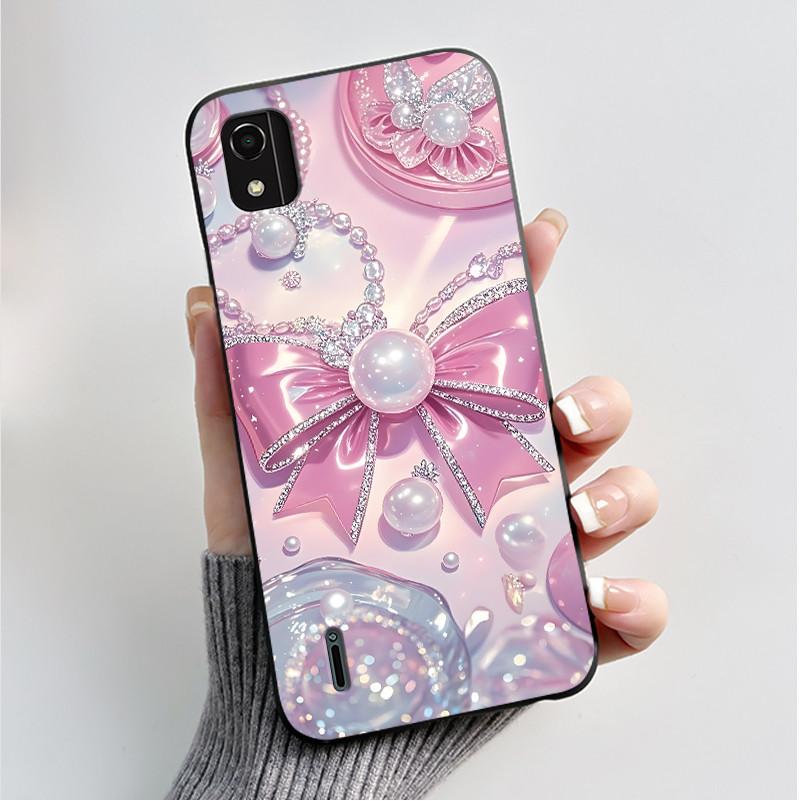 Phone Case For Nokia C2 2nd Edition Case Fashion Butterfly Flowers Black Soft Silicone Back Cover For NokiaC2 2nd Edition Casing