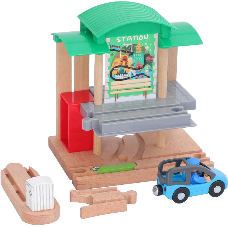 

Детская игрушечная железная дорога для дока порта, аксессуары для сцены транспортировки, игровая трасса, совместимая с деревянной железнодорожной дорожкой X35