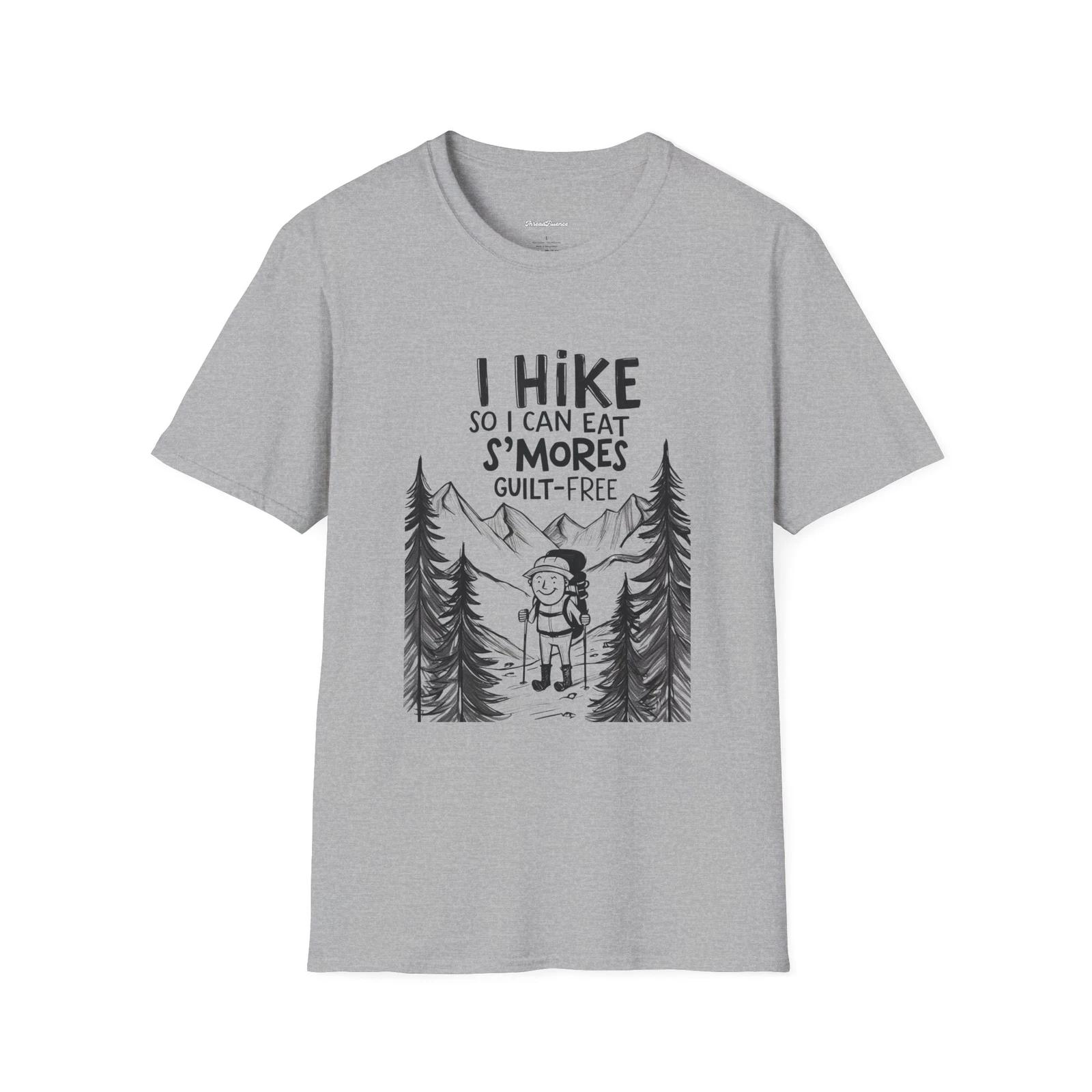 Hiking S mores Unisex Softstyle T-Shirt, Outdoor Adventure Tee, Funny Hiker 2XL