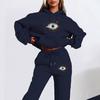Damen Kapuzenpullover Langarm Oversized Fit Streetwear Böser Blick Grafikdruck Pullover Sweatshirt