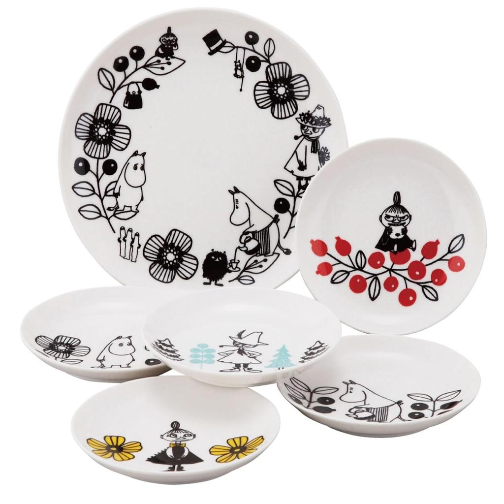 MOOMIN Plate Microwave and Dishwasher Moomin Nordic Day Wedding Made In "Moomin Valley" 6-Piece Set, Safe, Merchandise, Style, Mother's Gift, Gift,
