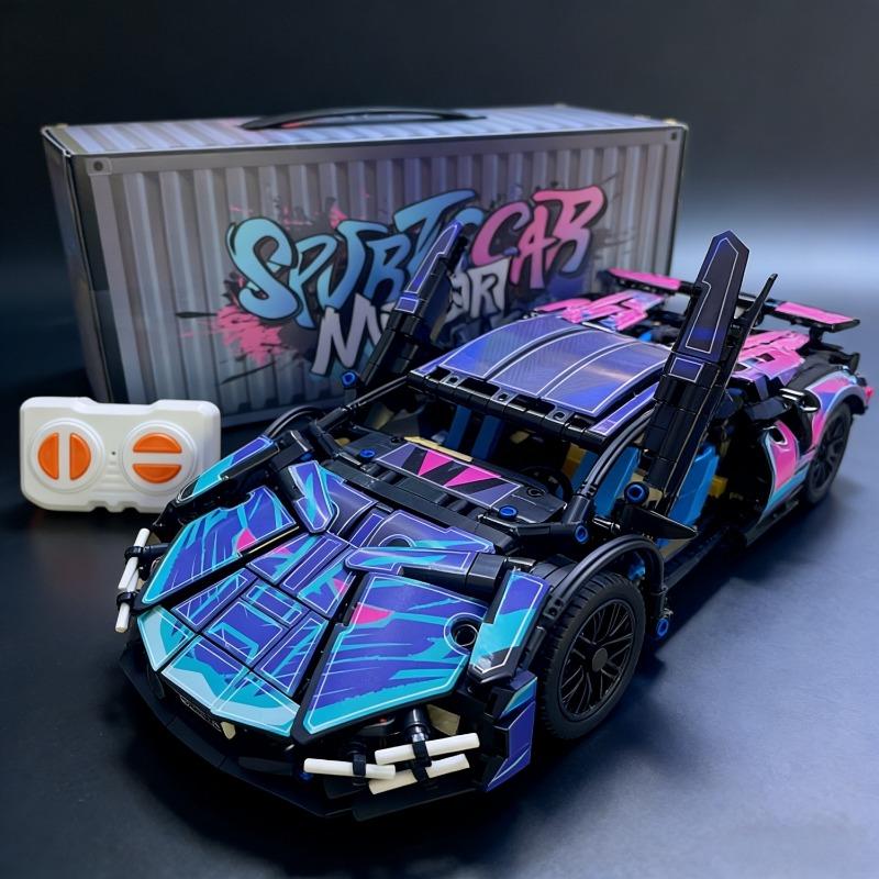 1PACK building block remote control toy building block car assembly supercar children's toy car racing model small particles