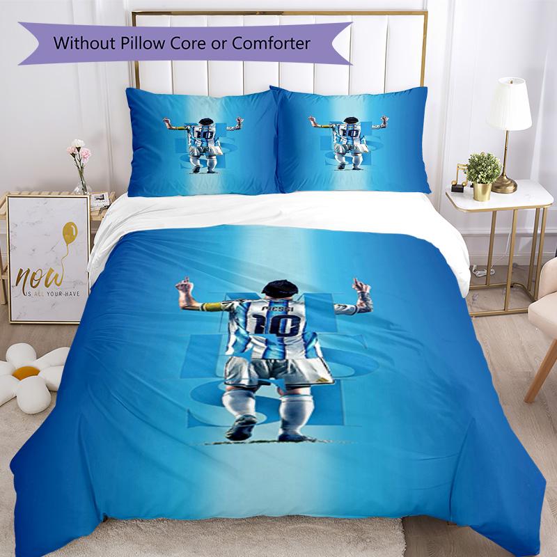 Football Messi Duvet Cover Set Design for Living Room Machine Washable Christmas Gift