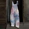 Women's Jumpsuit  Print Casual Loose Vintage Shoulder Strap Cotton Linen