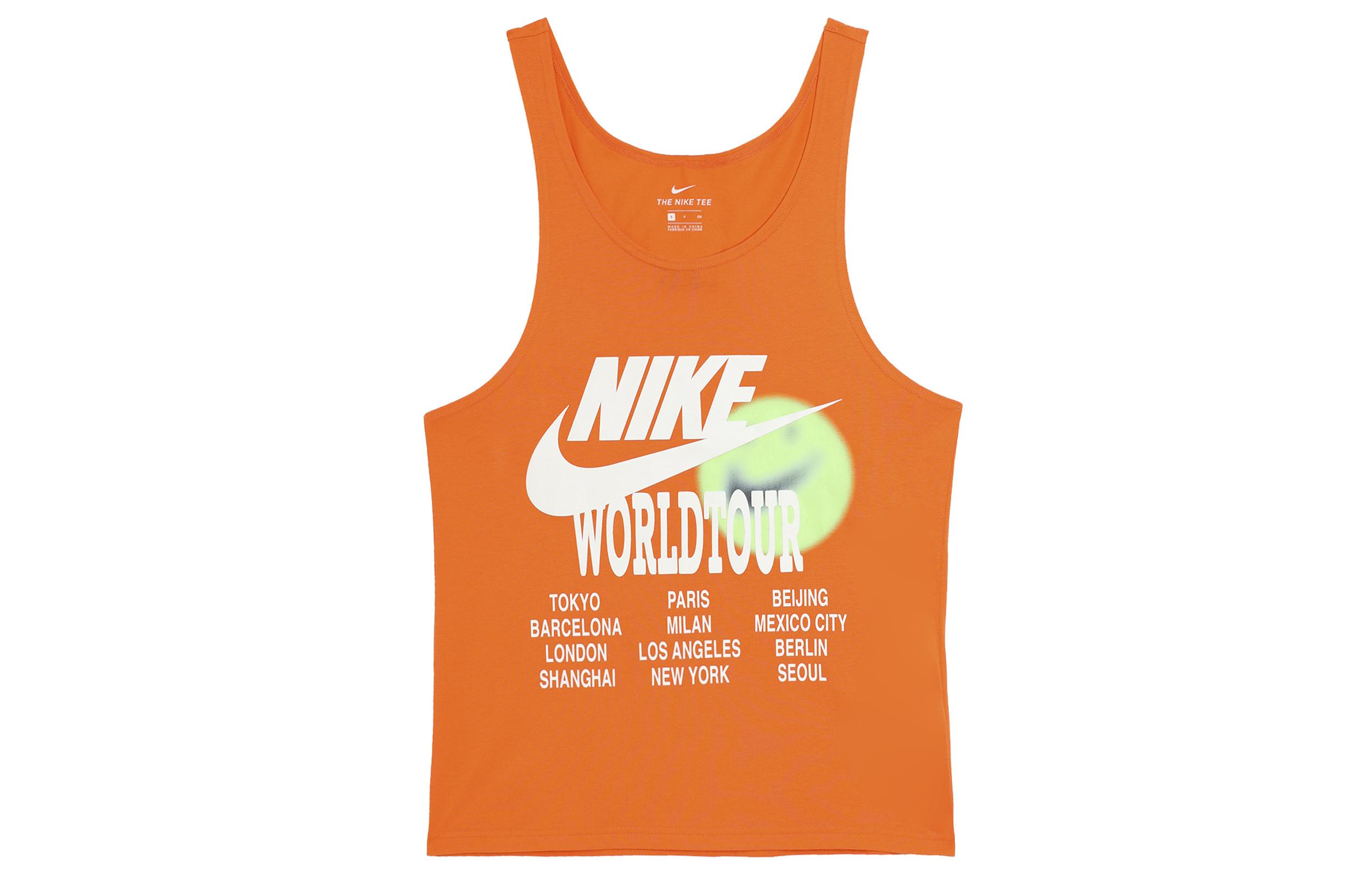Nike Tank Tops Men s Orange Crew Neck Moderate Straight Fit DA0936-842 M