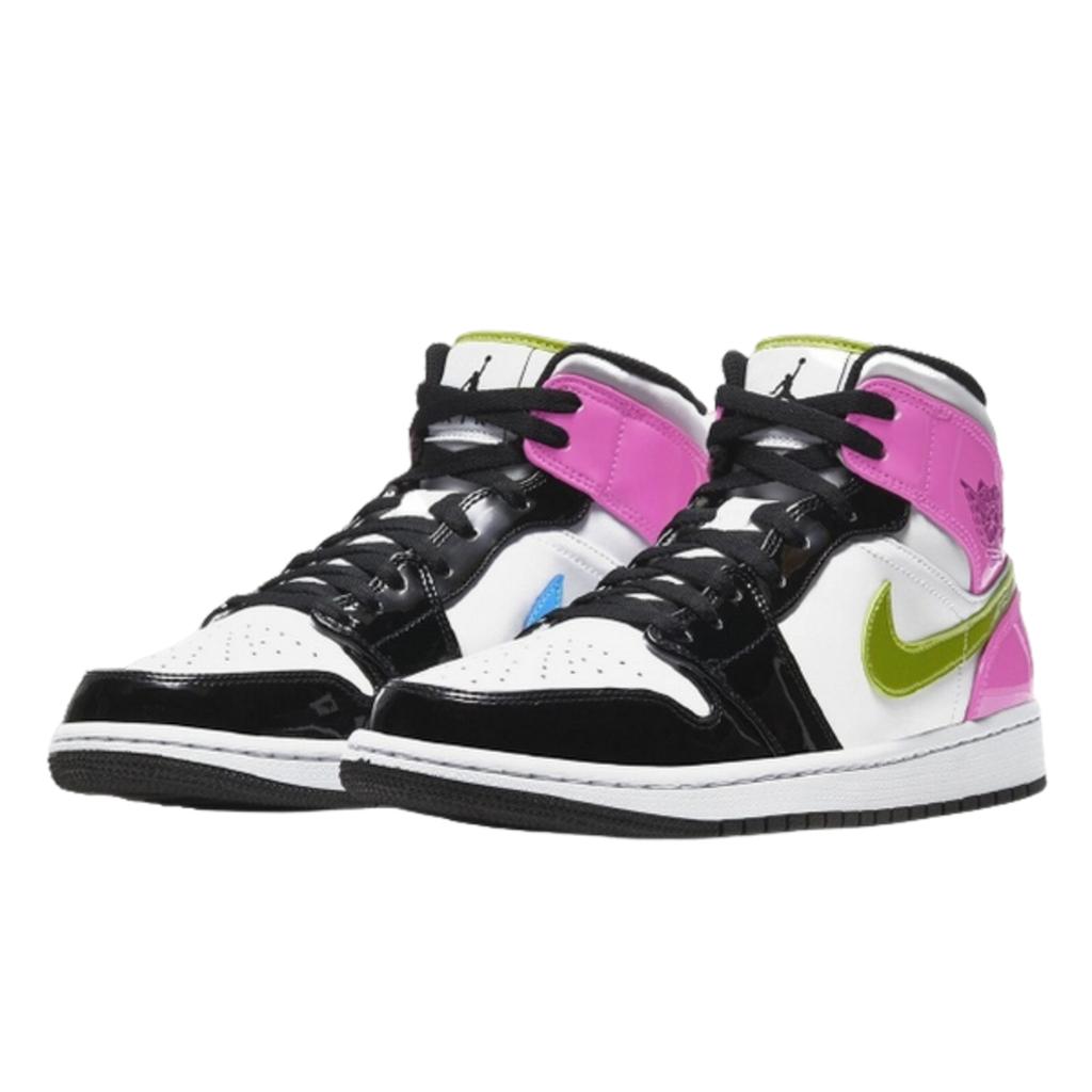 Air Jordan 1 Mid White Black Cyber Pink