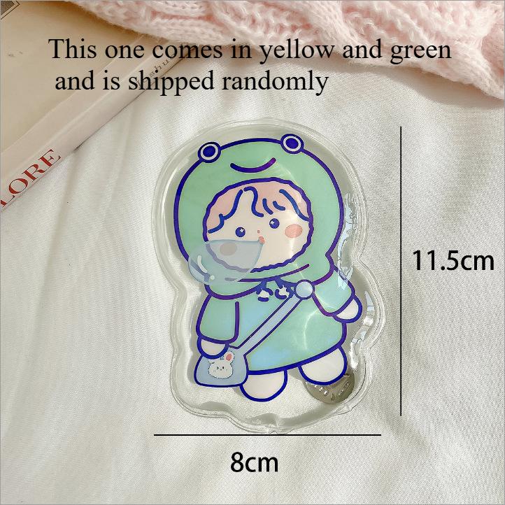 Calentador de manos reutilizable, autocalentable, transparente, con estampado de dibujos animados, para mantener el calor, seguro, calentamiento rápido, paquete de calentadores de manos con forma de conejo