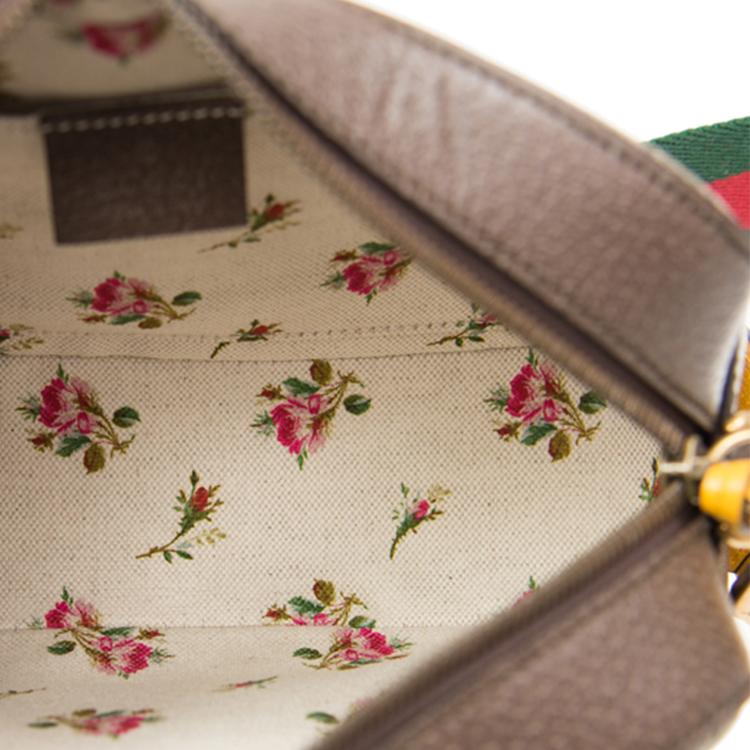 Gucci Neo Vintage Series Gold Foil Logo Metal Tiger Head Monogram Canvas And Leather Camera Bag Unisex Shoulder Bag Ebony Brown 476466-K9GVT-8856