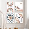 Hjärta Krona Regnbåge Christian Bible Nursery Nordiska affischer och tryck Väggkonst Canvasmålning Bilder Barnrum Kyrkandekoration