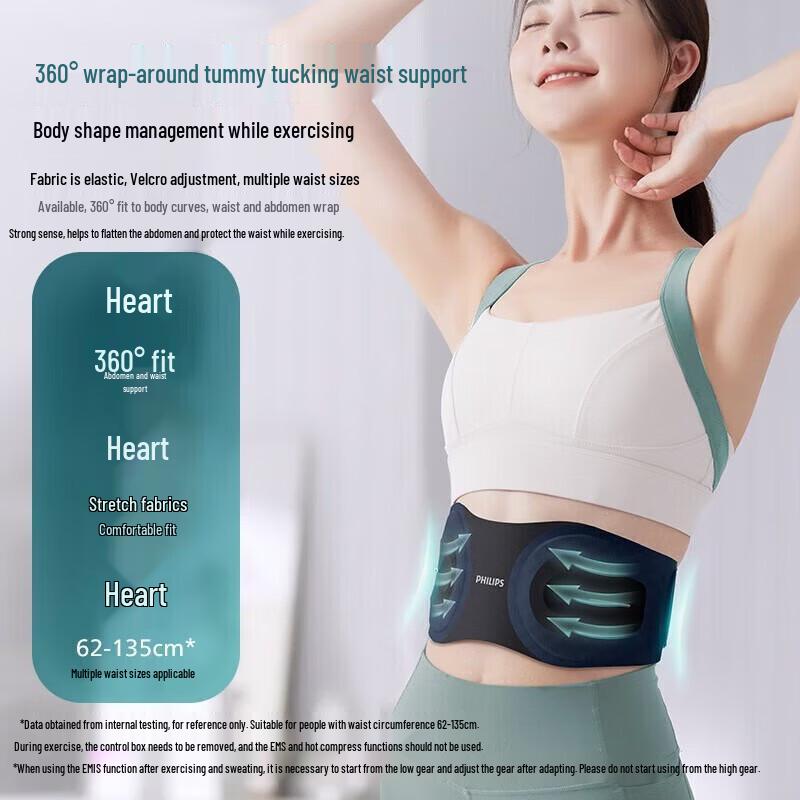 Philips Smart Waist & Abdominal Massager with Heat CN plug (adapter included)