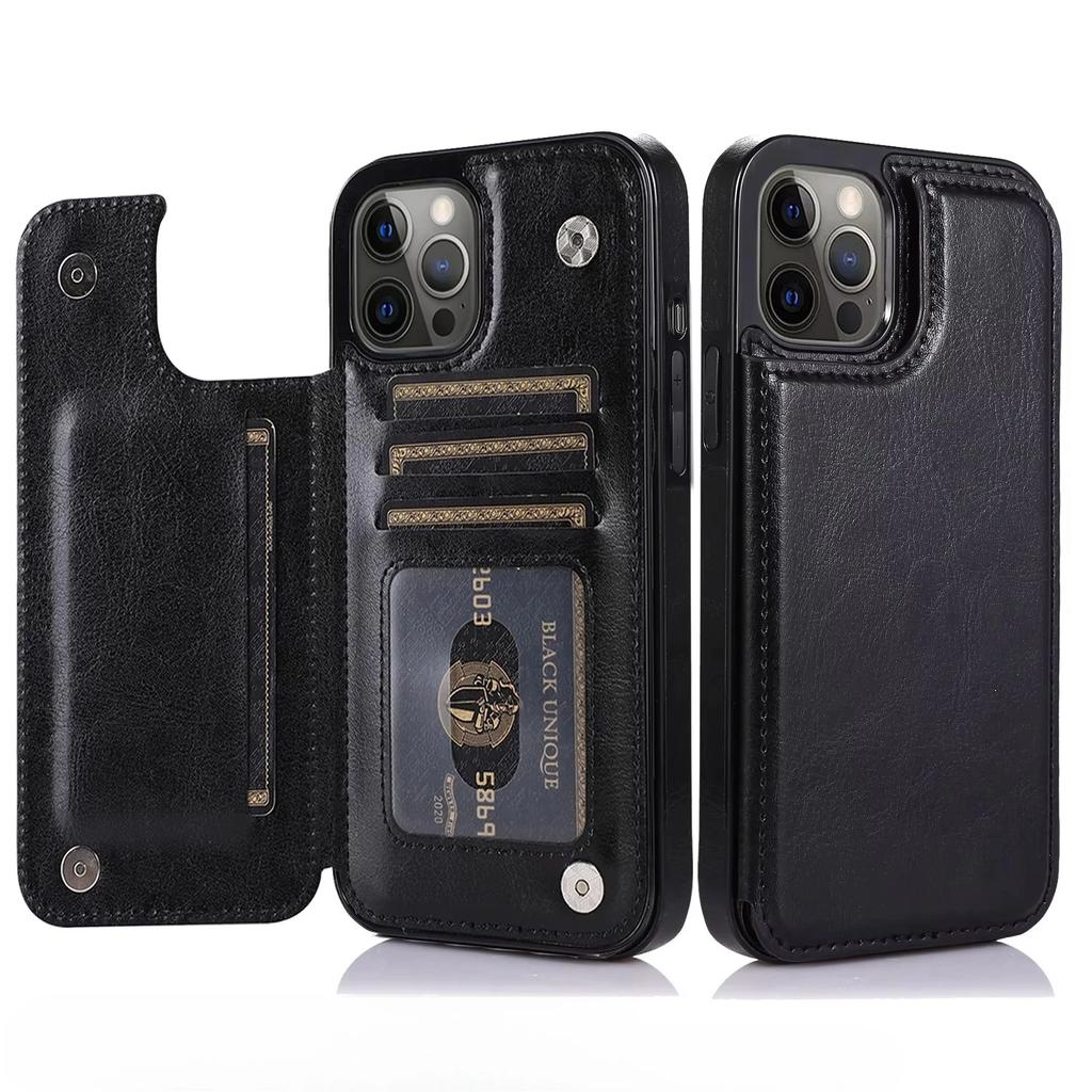 Flip Leather Wallet Phone Case for Aplle iPhone XS XR 11 12 13 14 15 16e 16 Pro Max Plus with Card Holder Kickstand