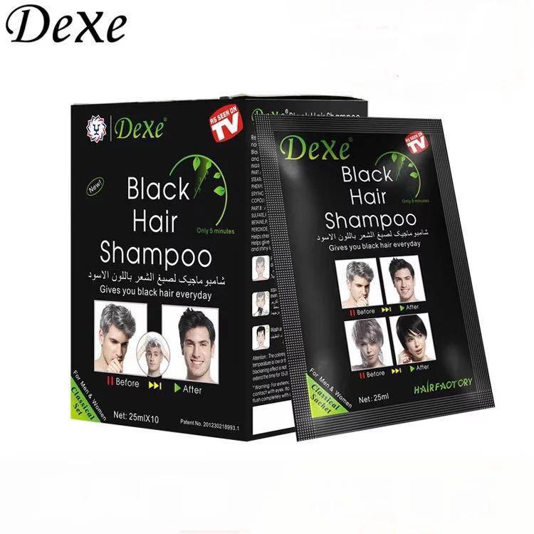 Dexe Doğal Siyah Saç Boyası Yıkama - Gri Kapatıcı için Onlu Paket Tarak, Saça Nazik