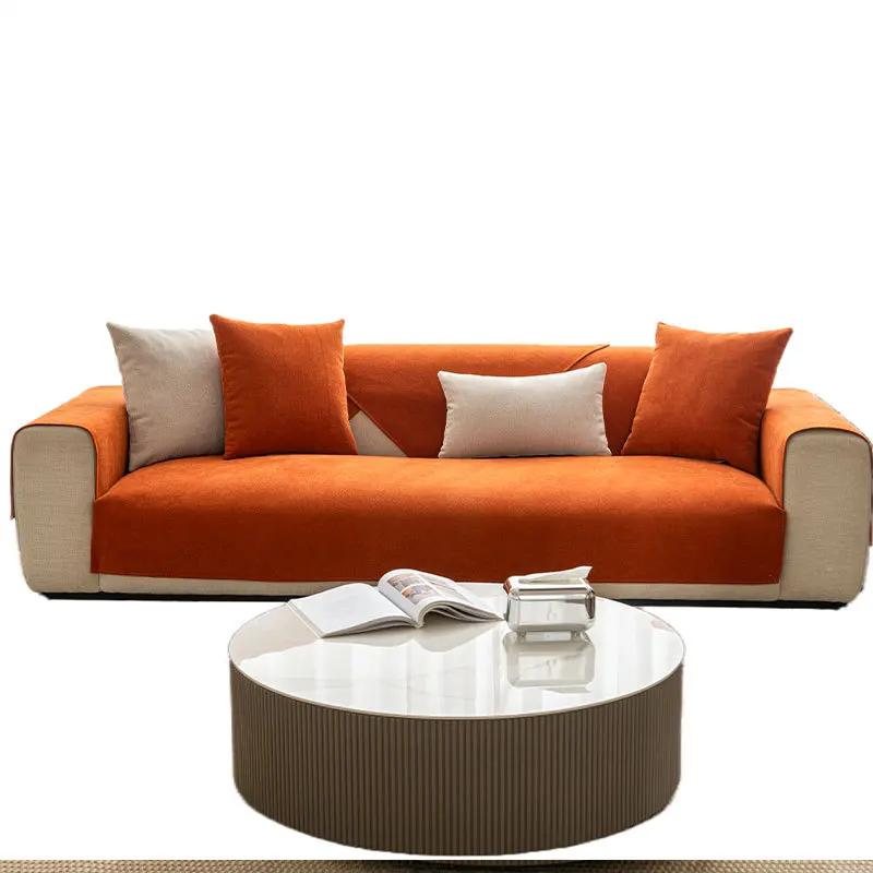 Cotton and Linen Anti Slip Sofa Cover Suitable for All Seasons Breathable Sofa Cushion Cover Skin Friendly Soft and Comfortable