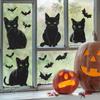 Halloween Cartoon Black Cat Bat Spider Web Glass Window Home Decoration Static Window Stickers