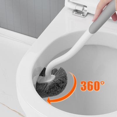 WC štětka se závěsným designem, polokulovitá hlava, prodloužená rukojeť, závěsný styl, WC štětka, čisticí nástroj do koupelny