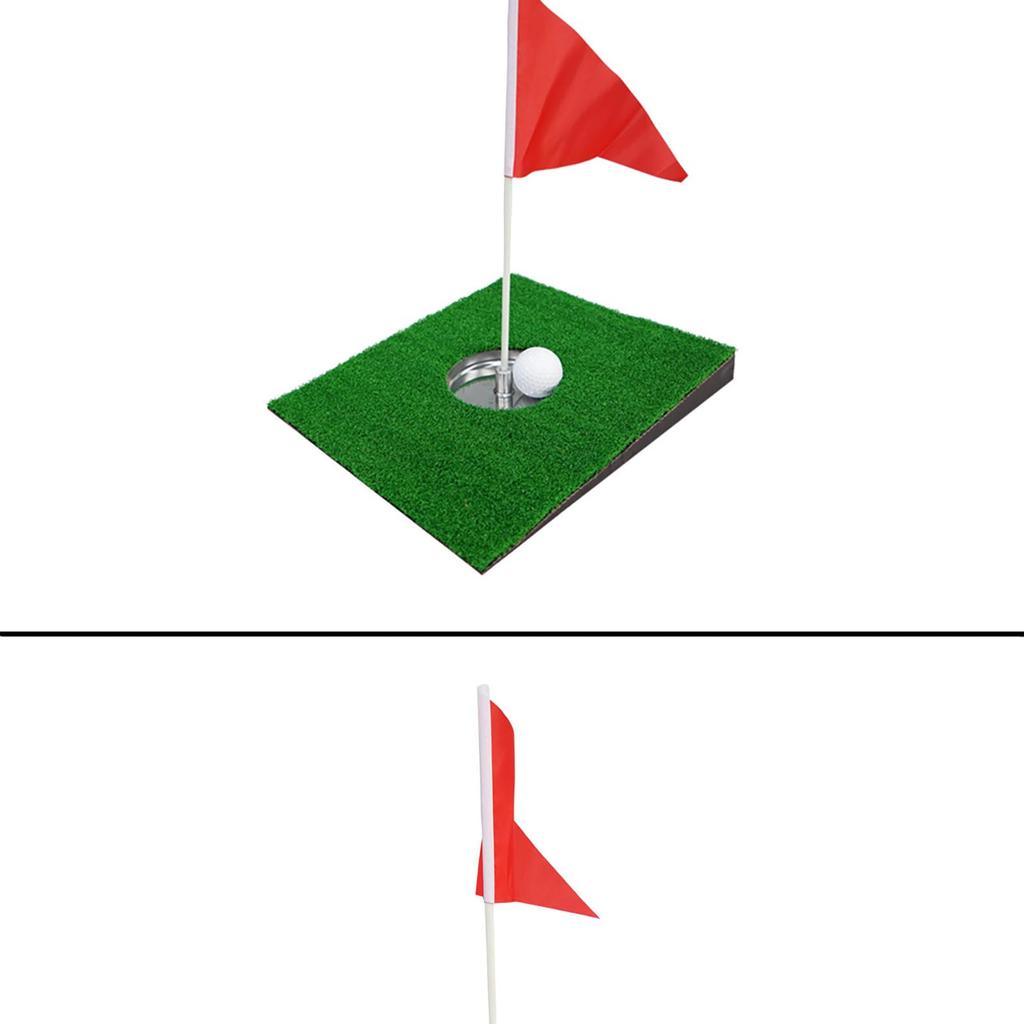 Backyard Golf Putting Mat - Simulated Green Slope Practice Mat with Stainless Steel Cup & Flag for Indoor Outdoor