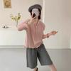 Lace round neck twist twisted knitted cardigan autumn and winter new sweet age-reducing design sweater jacket women