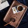 Heizi Wooden Tray, Walnut, Non-Slip, Large, Stylish, Perfect for Cafes