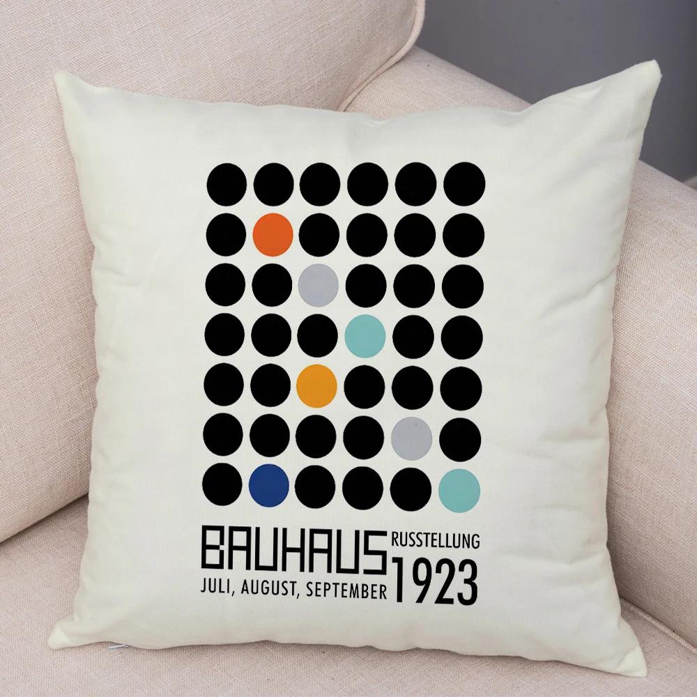 Nordic Minimalist Color Block Double Print Cushion Cover Decor Bauhaus Modern Pillowcase Soft Plush Throw Pillow Case For Sofa