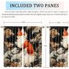 Rustic Abstract Animal Fox Blackout Curtains for Bedroom Vintage Fantasy Japanese Anime Nautical Theme Ocean Waves Heat Insulating Blackout Curtains