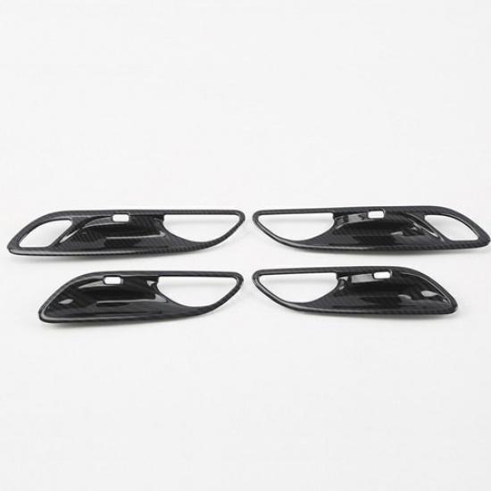 For Cadillac XT4 2019-2025 Carbon Fiber Look Inner Door Handle Bowl Cover Trim