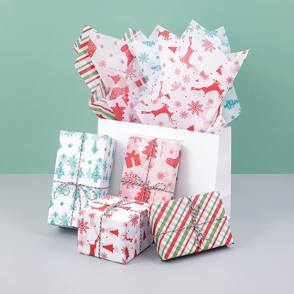 Christmas Stocking Paper Premium Christmas Tissue Paper Snowflake Pattern Paper Festive Elk Print Tissue For Gift Wrapping Diy