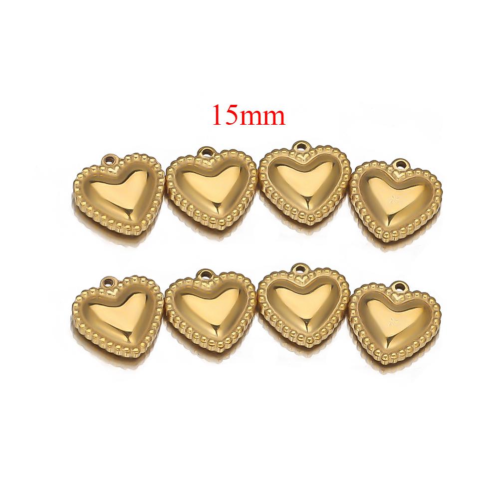 5pcs Stainless Steel Classical Heart Pendant Charms for DIY Jewelry Making Women Necklace Accessories Findings Earrings Supplies