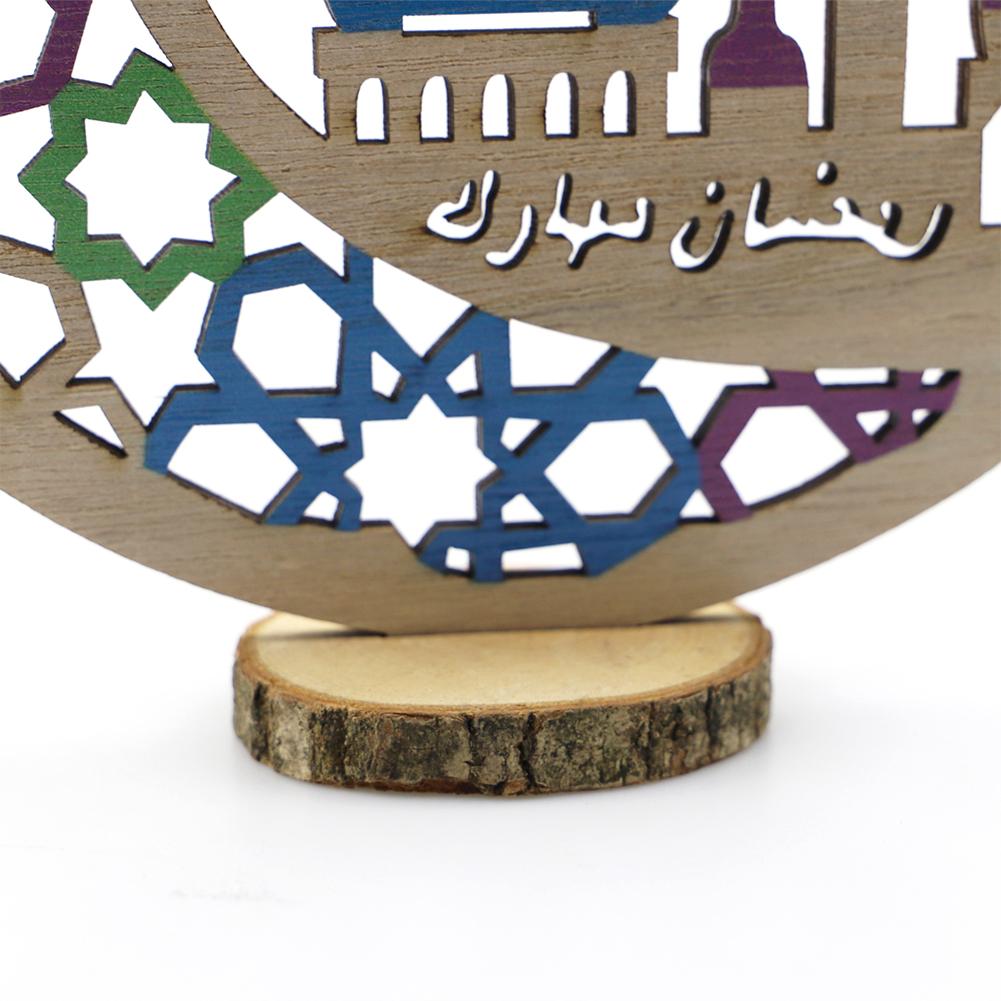 Moon Wooden Ornament Pendant Handicraft Ramadan Decorations Table Craft Ornaments For Home Islamic Muslim Party Eid Decor