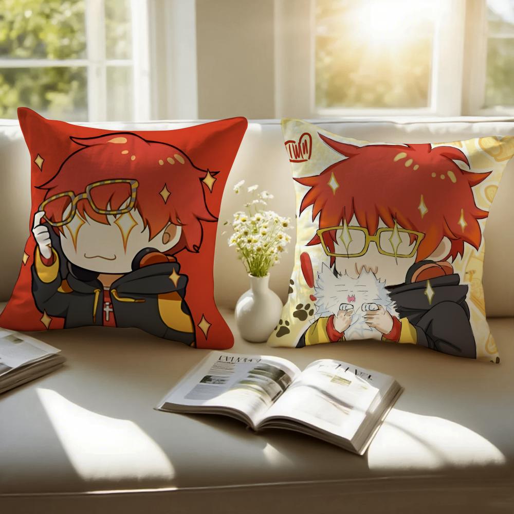 Hot Game M-Mystic Messenger 707 Cushion Cover Pillowcase Short Plush Invisible zipper Room Sofa Cushion Cover