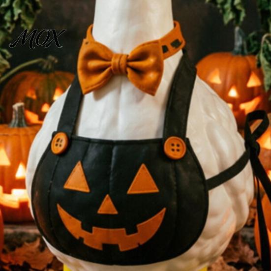 Whimsical Outdoor Decoration Halloween Mini Desk Goose Statue, Cute Small Figurine with Yard Art Pumpkin Apron And Wizard Hat for Home Office