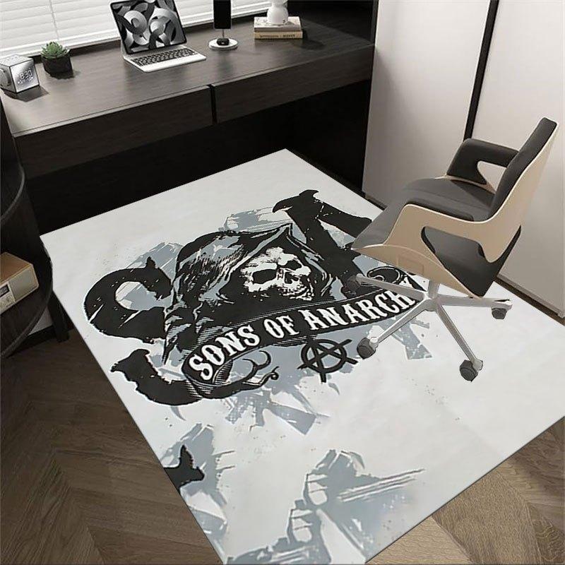 

1pc Sons of Anarchy themed Office Carpet Chair Mats - durable polyester rug for home theater, office, dorm room decor - tA88 60cm by 90cm