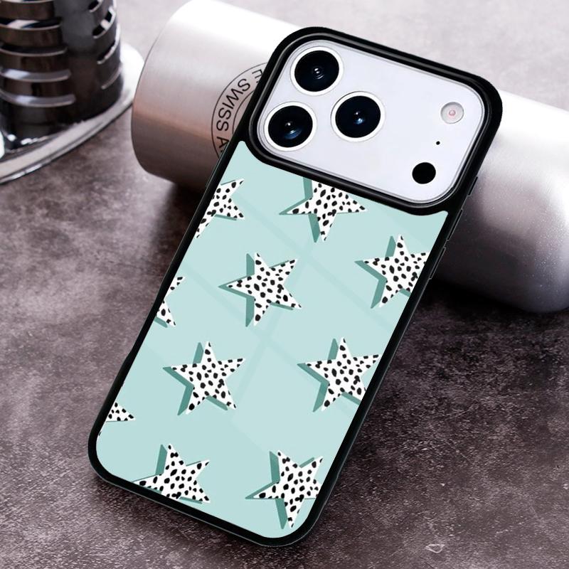 Pink Blue leopard Dalmatian Spots stars Phone Case for iPhone 17 16 15 Pro Max Air 14 13 12 11 Plus Shockproof Capa Cover